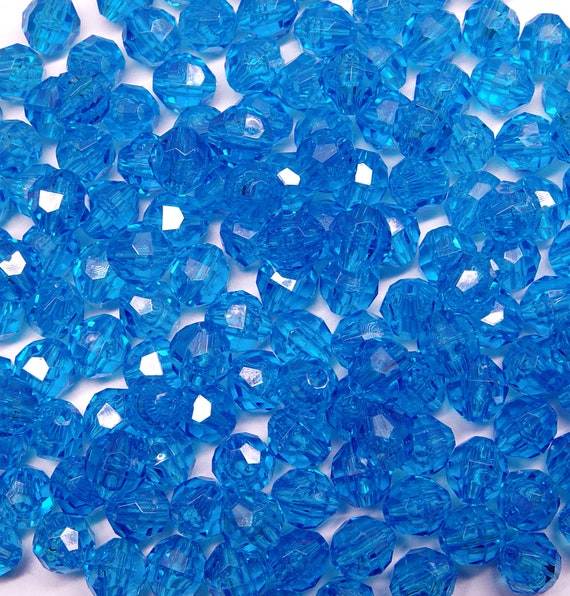 Transparent Turquoise 8mm Faceted Round Beads 500pc., Made in USA Crafts  Beading -  New Zealand