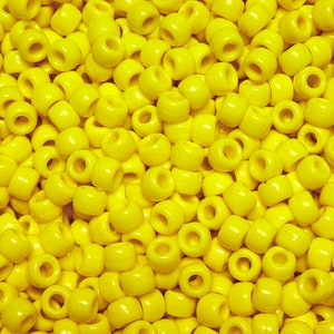 Lemon 9x6mm Pony Beads made in the USA 500pc