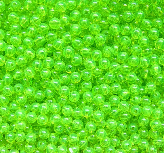8mm Lime Roe Round Beads 250pc Made in USA for School Fishing Lures Church  Crafts 