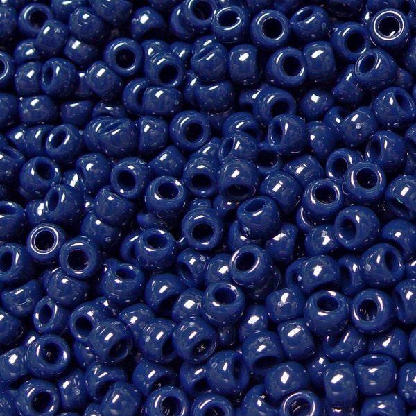 500pc Opaque Navy 9x6mm Pony Beads for school crafts hair decor kandi jewelry