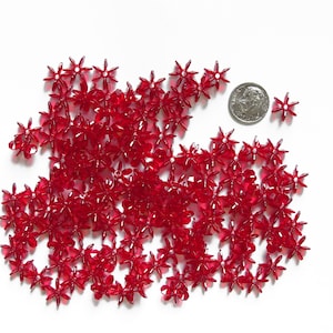 Dark Ruby 12mm Starflake Sunburst paddle Craft Beads Made in the USA 400pc