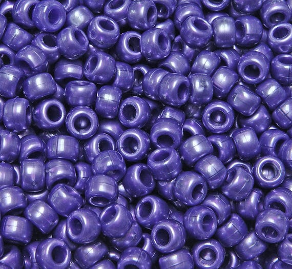 Dark Purple Pearl 9x6mm Pony Beads 500pc Made in USA for School
