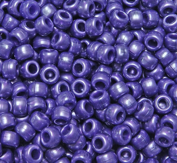 Dark Purple Pearl 9x6mm Pony Beads 500pc Made in USA for School Crafts Hair  Decor Kandi Jewelry 