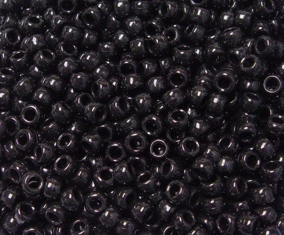 Opaque Black 9x6mm Pony Beads Made in America, Jolly Store Crafts 500pc -   Finland