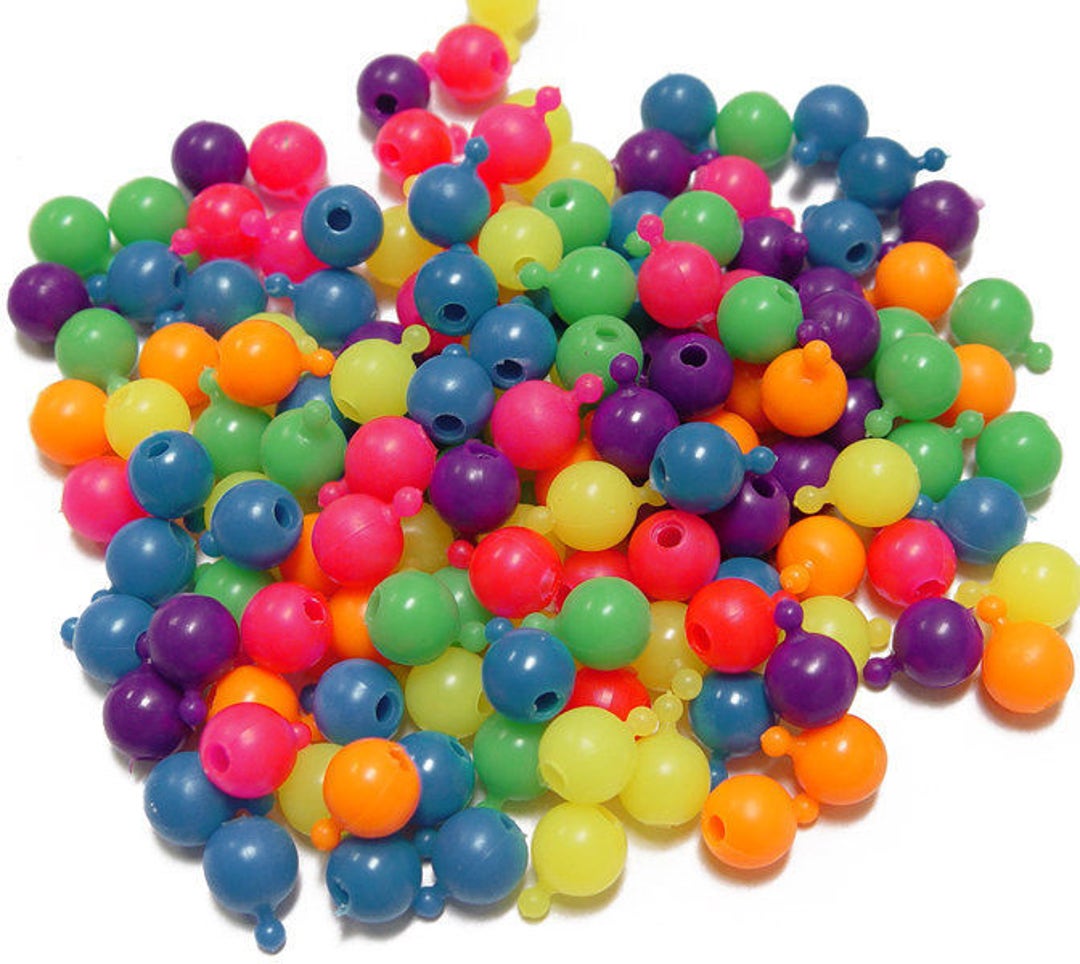 BeadTin Lemon Neon Bright 9mm Barrel Pony Beads (500pcs