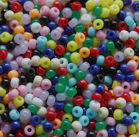 Small Wee 5x3mm Plastic Craft Beads, Multi Colors 1,000pc 