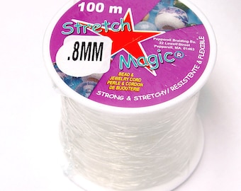 Stretch Magic Clear 100M Bulk Spool .8mm Diameter stretchy cord
