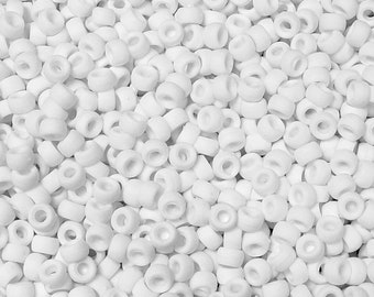 1,000 Matte Opaque White 6.5x4mm Mini Pony Beads for school church crafts jewelry Made in USA