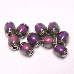 Mood Beads Mirage Color Changing 9x6mm Barrel Shaped 10 pc fun science school beading crafts jewelry beads