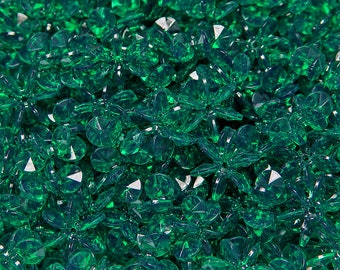 135PC Emerald Green 18mm Starflake Sunburst Craft Beads Made in the USA
