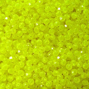 Lure Yellow 8mm Faceted Round Beads 500pc made in USA school fishing church crafts