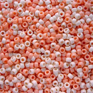 Peaches & Cream 7x4mm Mini Pony Beads 1,000pc., Made in the USA