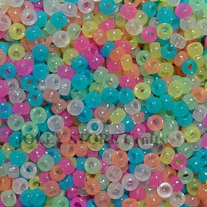 1,000 Multi Colors Glow 6.5x4mm Mini Pony Beads for school church crafts decor kandi jewelry
