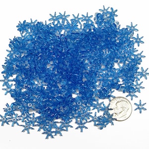 Dark Sapphire blue color 10mm Starflake Sunburst Craft Beads 400pc Made in the USA