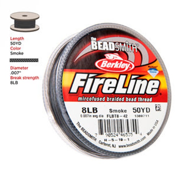 Berkley Smoke Gray Fireline Beading Thread 8lb .007 50yd Spool