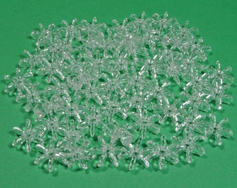 Clear Crystal color 18mm Starflake Sunburst Craft Beads Made in the USA 135pc
