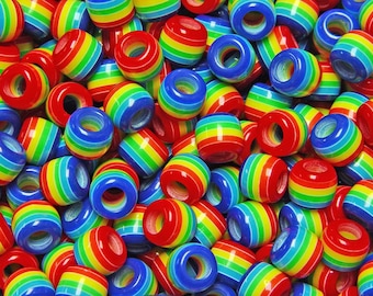 10/20Pcs Cylindrical Stripe Rainbow Loose Beads DIY For Jewelry Making Pendant 10/20Pcs Cylindrical Stripe Rainbow Loose Beads DIY For Jewelry Making Pendant