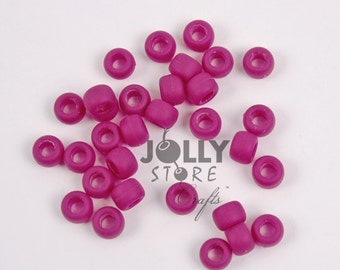 Flat Matte Burgundy 9x6mm Pony Beads 500pc made in USA for school crafts hair decor kandi jewelry