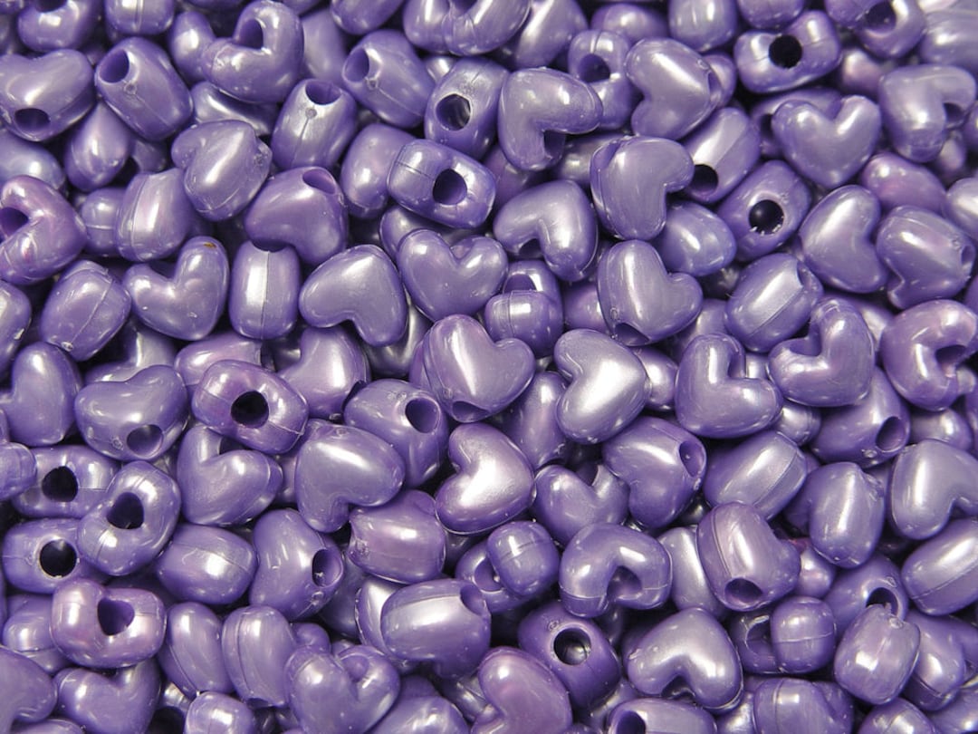 Pony Beads, Transparent, 9x6mm, 100-pc, Lavender Purple