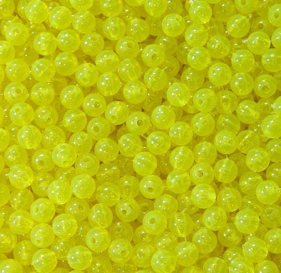 6mm Lure Yellow Round Beads 500pc Made in USA for School Fishing