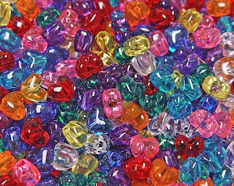 Multi Transparent Colors Heart shaped Pony Beads 100pc Vertical hole for valentines day jewelry kandi party beading