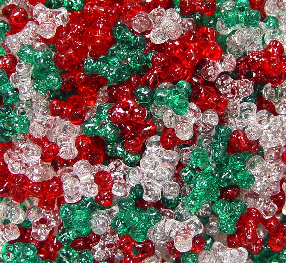 Beads Christmas Trees Emerald Green Glitter pony beads Winter Holiday