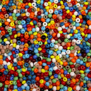 Opaque Multi Color Mix 6/0 Czechoslovakian Glass Seed Beads from Preciosa, 70 grams