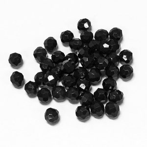 Black 8mm Faceted Round Beads 500pc made in USA school Jolly Store Crafts