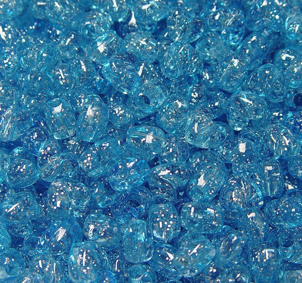 Jelly Glitter Sparkle 9x6mm Pony Beads 500pc made in USA Free Shipping