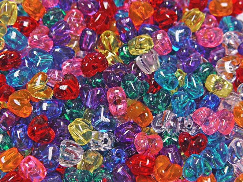 Star shaped Pony Beads Multi Translucent with Glitter Sparkle for crafts kandi