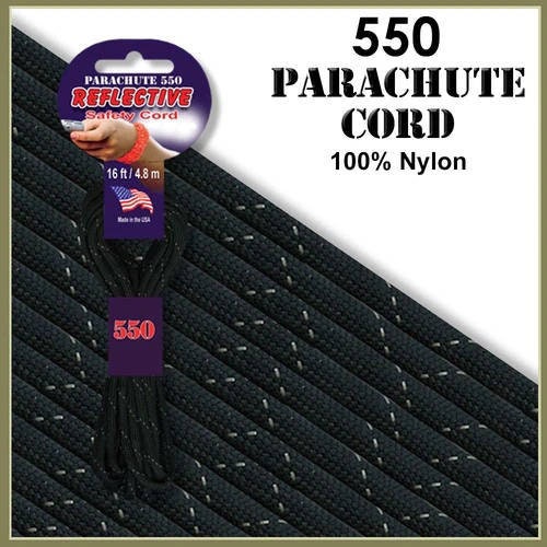 Reflective Parachute Line, Paracord 550 Reflective