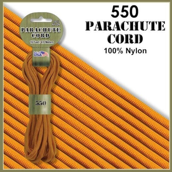 Goldenrod 550 Paracord Parachute Cord 100% Nylon 16ft. Made in America