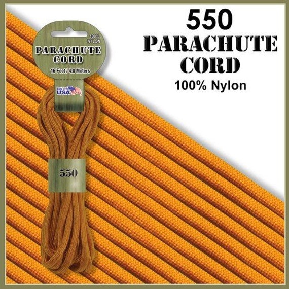 Goldenrod 550 Paracord Parachute Cord 100% Nylon 16ft. Made in America