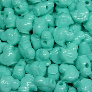 24pc JOLLY STORE Crafts 20mm Light Turquoise Easter Chick shaped pony beads Made in USA, Church School kids holiday crafts