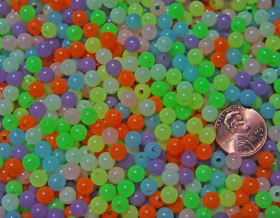 6mm Round Multi Color Mix Glow in the Dark Fishing Crafts Fun Beads 500pc -   Hong Kong