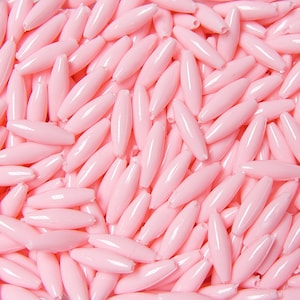 Opaque Pink Spaghetti Craft Beads 200pc., Made in America