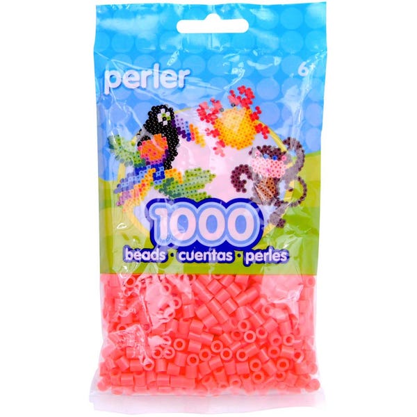 1000 cuentas fusibles de color coral intenso de la marca Perler, proyectos de manualidades para niños
