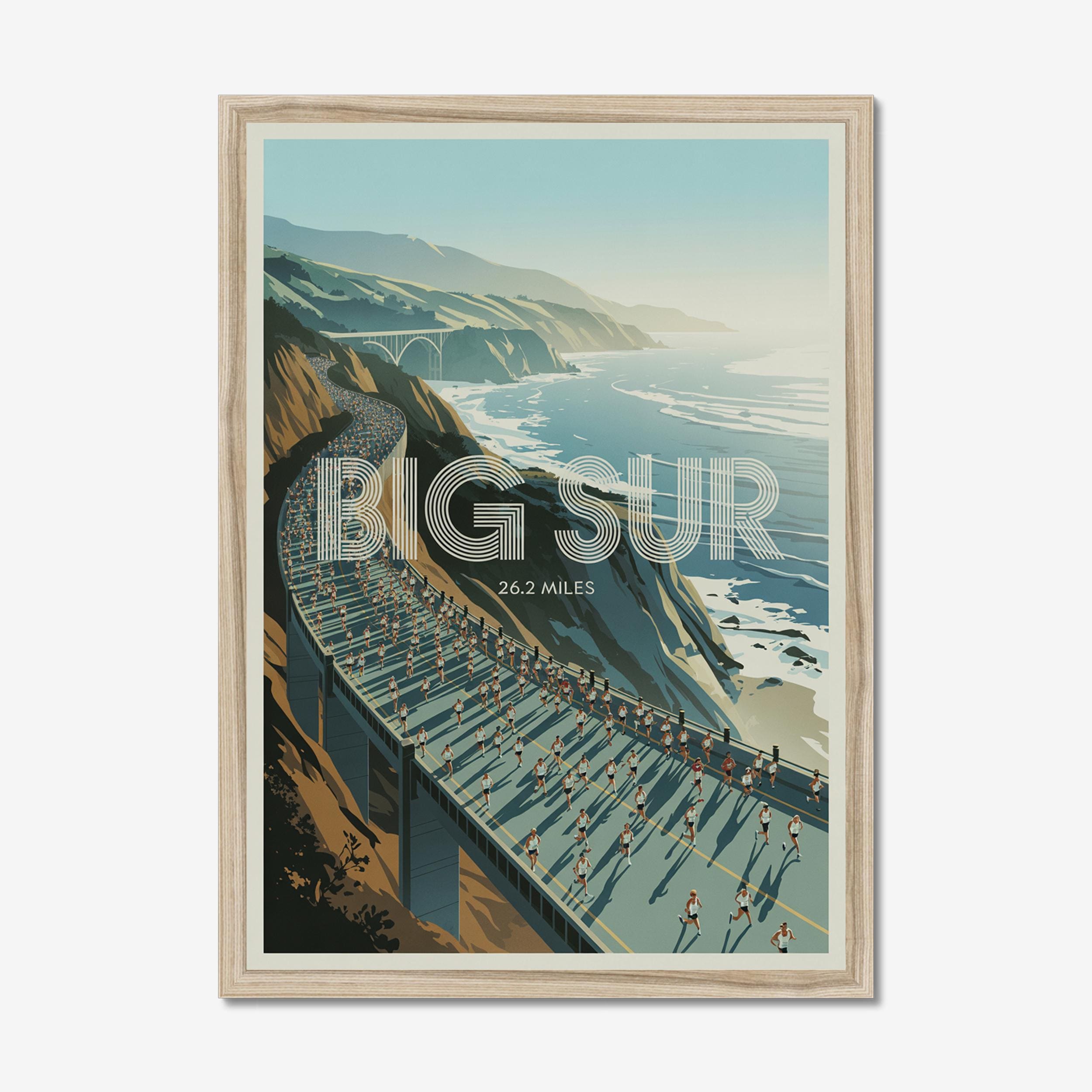 Big Sur 26.2 Miles Marathon Vintage Poster, Minimalist Print - Etsy