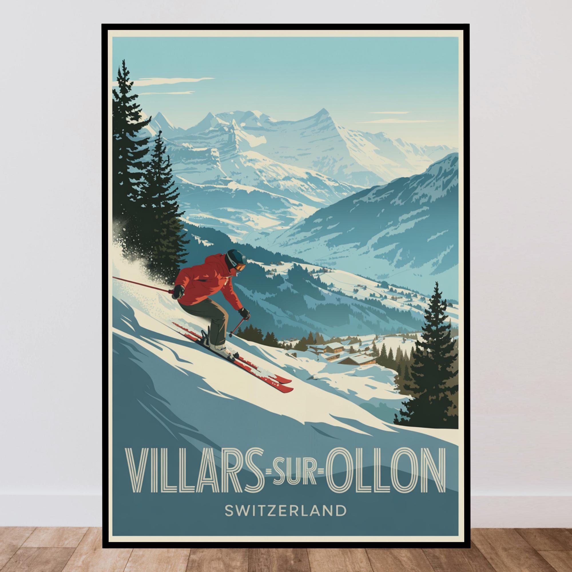 Vieux Sticker De Domaine Skiable VILLARS Suisse – Autocollant Rétro Pour Amateur De Ski Et De Montagne