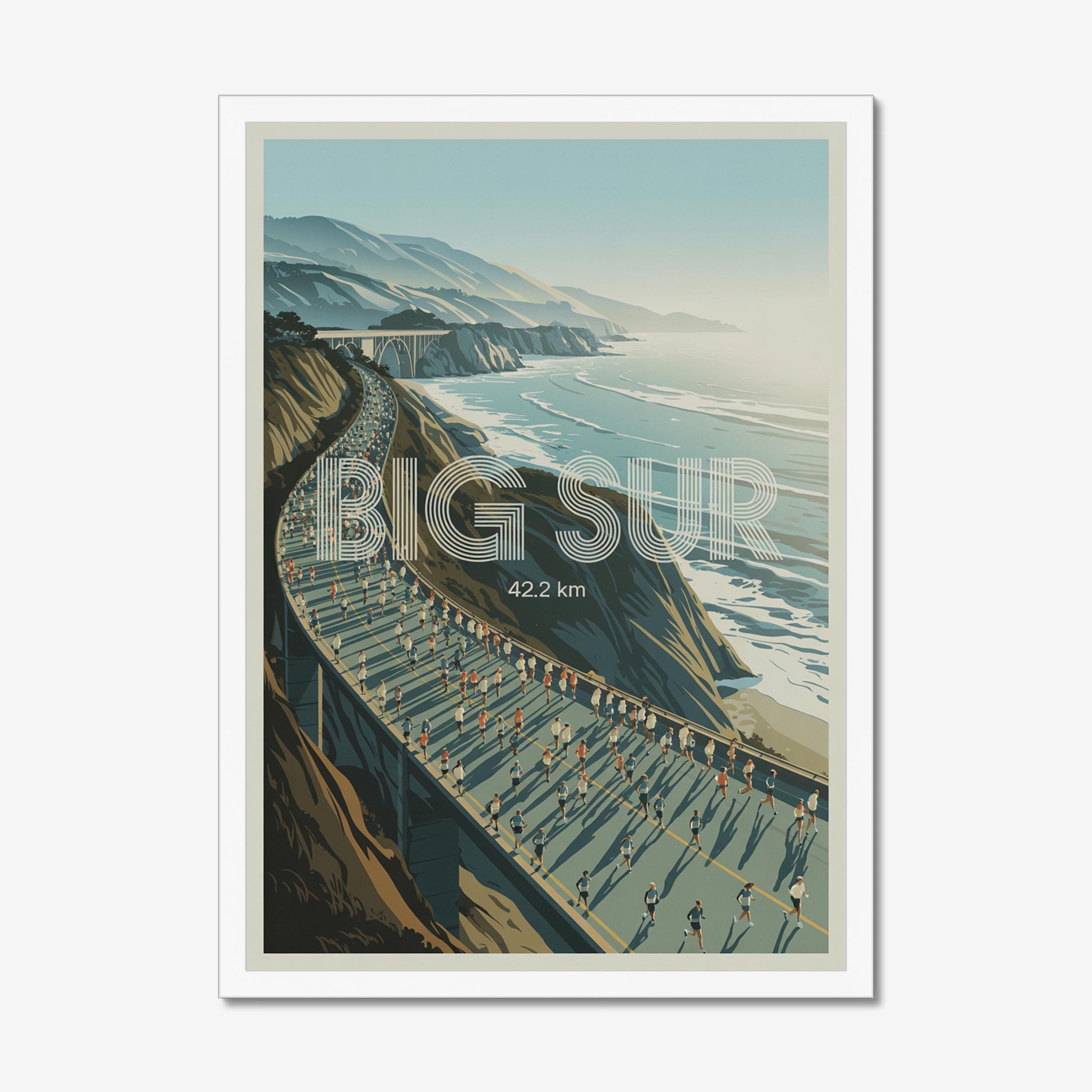 Big Sur 42.2 Km Marathon Vintage Poster, Minimalist Print - Etsy