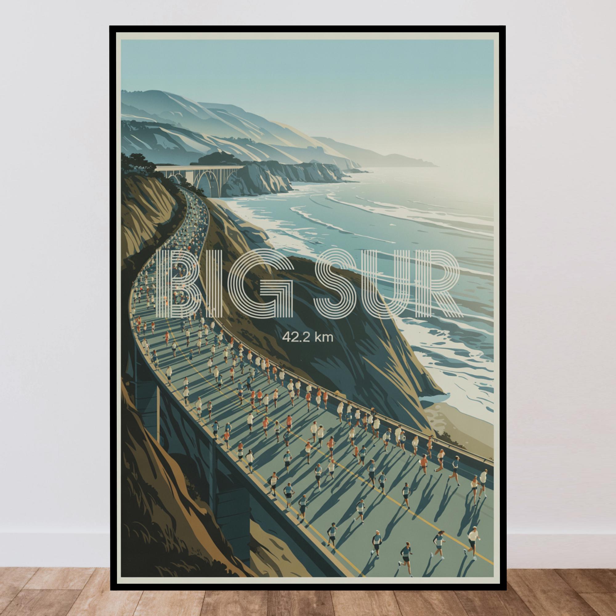 Big Sur 42.2 Km Marathon Vintage Poster, Minimalist Print - Etsy