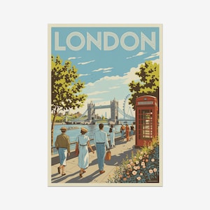 London Vintage Reiseplakat, UK Retro Poster