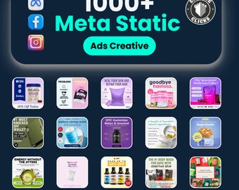 Pacchetto Canva da 1000 modelli di meta-annunci: Facebook, Instagram, Shopify (PLR, MRR)