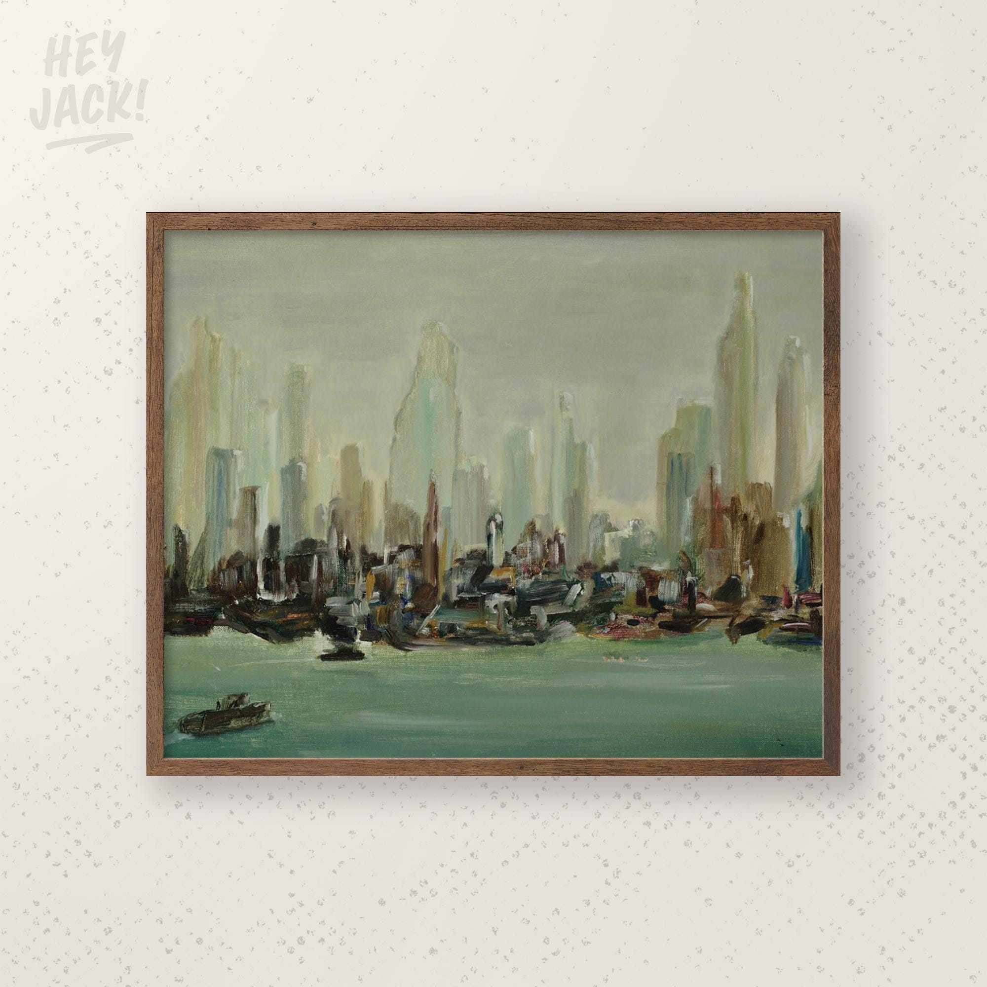 抽象的な都市景観のアートプリント - コットン紙に描かれた近代的な