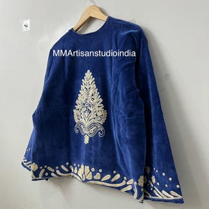 Handmade Velvet Jacket – Floral Embroidered Coat – Boho Suzani Style Festival Outerwear – Women’s Ethnic Clothing image 12