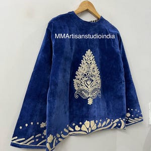 Handmade Velvet Jacket – Floral Embroidered Coat – Boho Suzani Style Festival Outerwear – Women’s Ethnic Clothing image 11