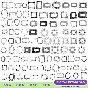 Rectangle Frame SVG Bundle | Decorative Frame Cut Files | Cricut & Silhouette DIY Crafts