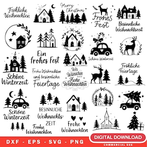 German Christmas SVG Bundle: Holiday Home Designs (Digital Download)