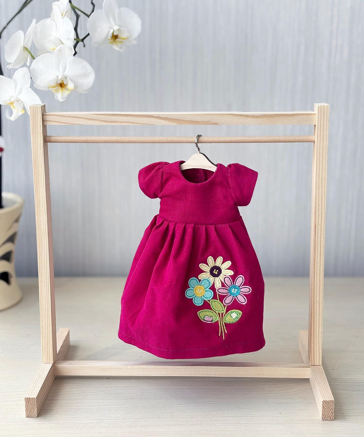 Robe Fille En Velours Côtelé à Fleurs Tea Collection Taille 5 - Occasion Très Bon état