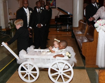 Large Flower Girl Wedding Wagon -  Gloss White or Ivory